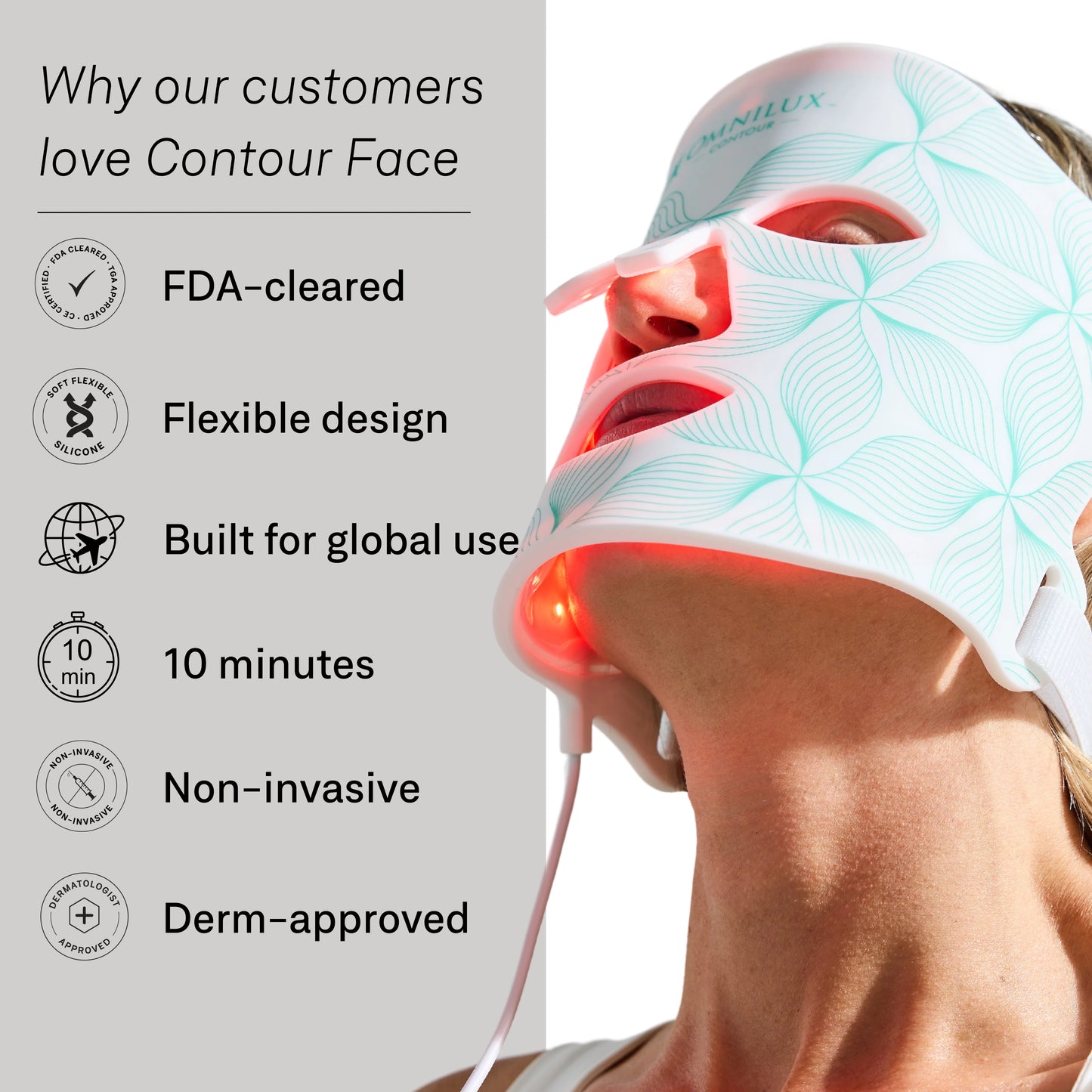 Omnilux Contour Face LED Light Therapy Mask